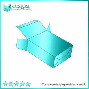 Open full flap auto bottom boxes in blue with sturdy folding base.