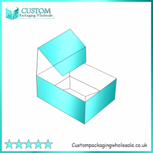 Turquoise auto bottom with display lid box, shown in a 3D angled view.