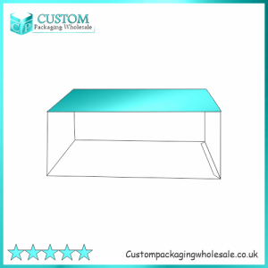 3D mockup of eco-friendly bowl sleeves packaging with a turquoise top, open sides, and simple folding structure