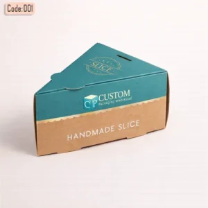 Kraft cardboard sweet pie boxes with printed branding, shown closed on a white background.