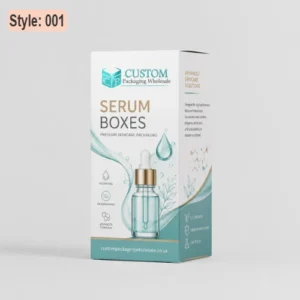 Premium custom serum boxes with luxury printing, gold foil accents, and protective packaging designed for skincare serum bottles.